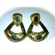 Gold & Blue Vintage Earrings